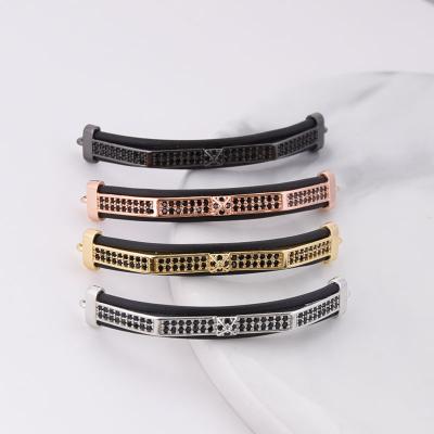 China Fashionable Long Strip Micro Pave Beads Zircon Accessories DIY For Jewelry Making for sale