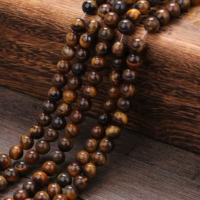 China Other Brown Tiger Eye Agates Natural Stone Beads For Jewelry Making Round Bracelet 4-12mm Beads DIY for sale