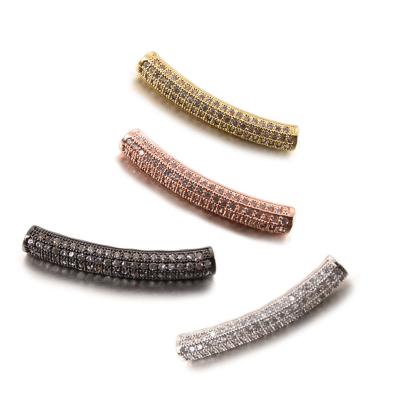 China Fashionable Long Strip Micro Pave Zircon Accessories Beads For Jewelry Making for sale