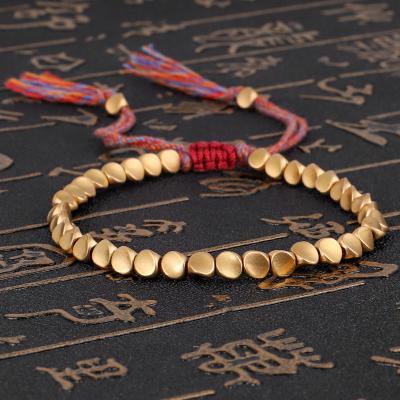 China FASHION Handmade Bracelets Hand Braided Copper Beads Lucky Rope Bracelet and Bangles for Women Men for sale