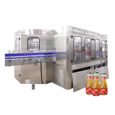 China Automatic Hot Beverage/Juice/Vinegar Bottle Glass Bottle Soy Sauce Filling Machine Milk Beverage Production Line Filling Labeling Packing Plant for sale