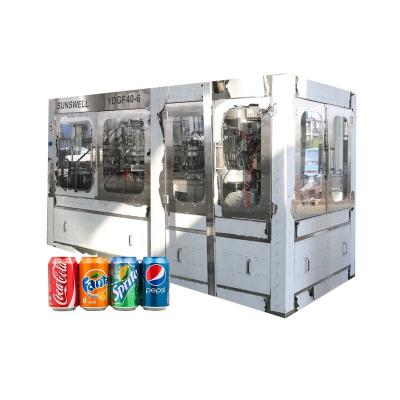 China Beverage Aluminum Can Beverage Carbonated Beverage Cola Seal Filling Machine Equipment Factory Canning Line for sale