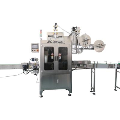 China High speed automatic manual round sleeve label beverage shrink labeling machine for glass bottle plastic tin can for sale