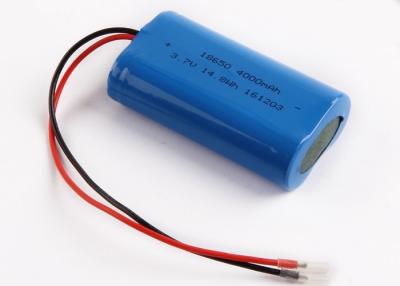 China Rechargeable 4000mah 2p 18650 Battery Pack , 3.7 Volt Lithium Ion Battery for sale