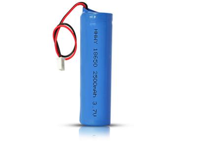 China Li ion 18650 Cylindrical 3.7V 2500mAh Button Top Rechargeable Battery with PCB for sale