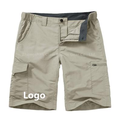 China Anti-Wrinkle Men's Outdoor Custom Shorts Men's Casual Elastic Waist Water Resistant Cargo Quick Dry Fishing Hike Shorts for sale