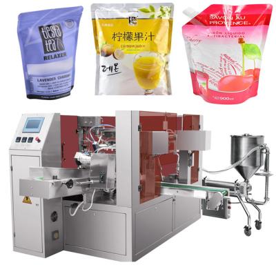 China Rotary Automatic Stand Up Spout Bag Sachet Water Pouch Filling Machine for sale