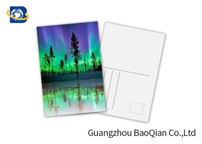 China PET 3D Lenticular Postcard , 3D Lenticular Printing Service Aurora Borealis Scenery for sale