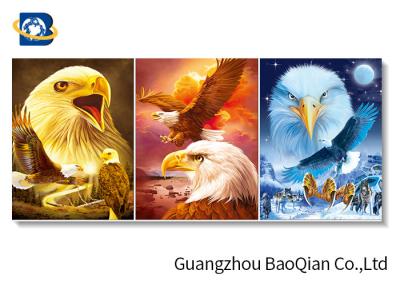 China Wall Decorative 3d Picture Of Eagle / Wolf Animal Frame Art , 3d Flipped Lenticular Printing for sale