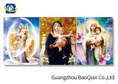 China Wall Decor Lenticular Flip Religious Virgin Mary / Jesus / God 3D Picture for sale