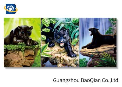 China 3d Wall Decor Picture With Tiger / Wolf , 3d Customized Flipped Photo for sale