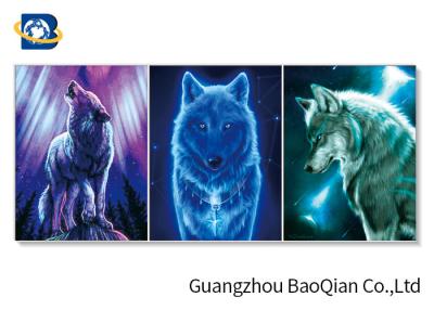 China Framed Lenticular Flip 3D Painting Wall Decoration Wolf Pattern 0.6MM Thickness for sale