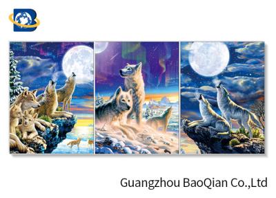 China 3d Lenticular Printing Picture Of Animal Wolf , Custom Decorative Wall Art for sale