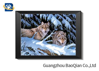 China Wolf 5D Lenticular Picture , 3D Deep Effect Lenticular Image Printing for sale