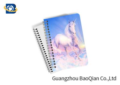 China Souvenir Unicorn Animal 3D Lenticular Notebook , PET / PP Plastic Cover Notebooks for sale