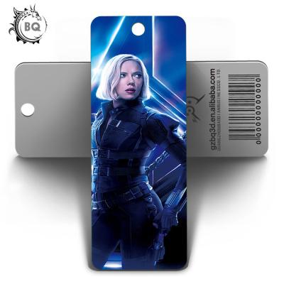 China Marvel Heros Design PET 3D Lenticular Bookmark 0.6mm PET+157g Coated Paper for sale