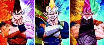 China 30*40cm 3D Anime Poster / 3D Dragon Ball Poster With Flip Change Effect for sale