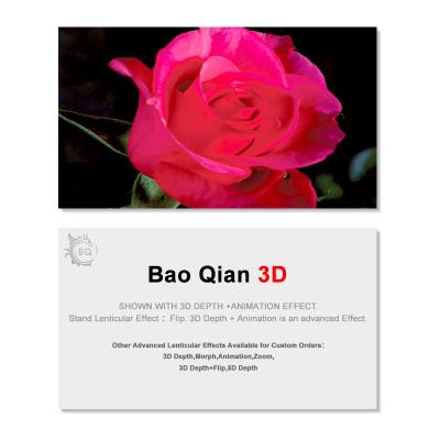 China da aleta Lenticular do cartão 3D efeito em mudança 3D da espessura 89x68mm de 0.6mm à venda