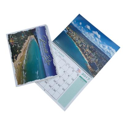 China Eco - Friendly Custom Wall Calendar Printing Wholesale , Offset Printing OEM Design Spiral Binding Paper Calendar for sale