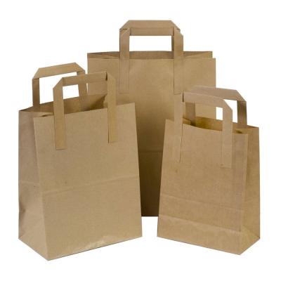 China Factory Wholesale Price Recyclable Custom Made Printed Recycle Brown Paper Food Gift Packaging Bag for sale