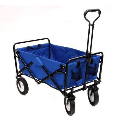 China Hot sale outdoor multifunctional solid blue folding cart shopping utility cart for sale