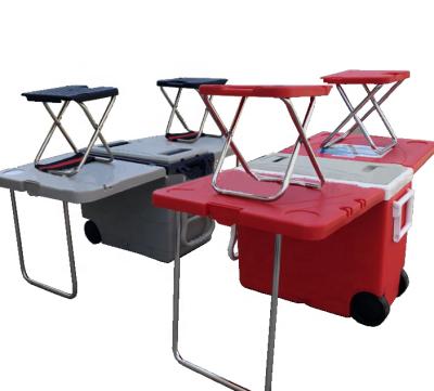 China Factory Price China Waterproof Outdoor Camping Ice Cooler Box With Chairs And Handle for sale