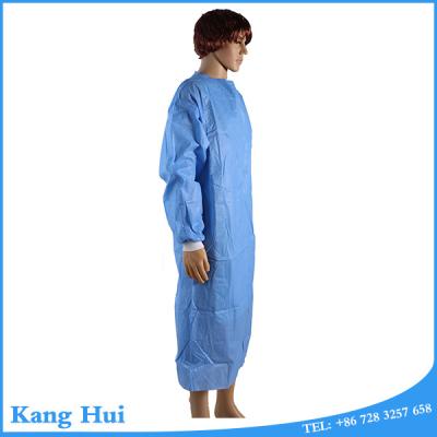 China Sewn in two lines and four holding belts one time use nonwoven protective clothing, nonwoven one time use work clothing for sale