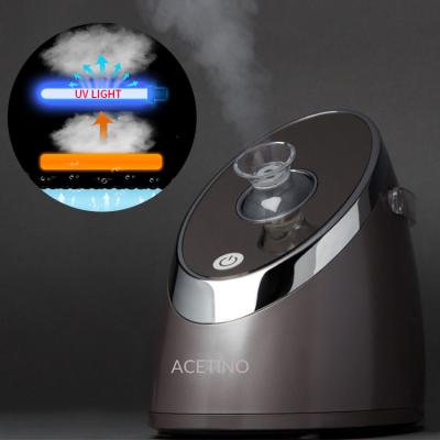 China Mister Ionic Beauty Professional Nano Electric Nano SPA Mini Portable Home Face Steamer Lighting Hot Facial Steamer for sale