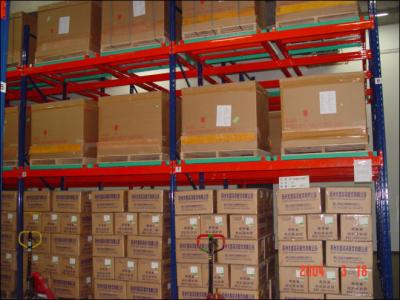 China Customized Push Back Warehouse Racking , Industrial Pushback Racking for sale