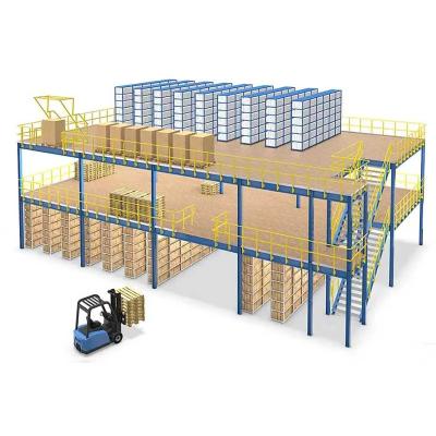 China Custom Industrial Steel Mezzanine Floor Heavy Duty Warehouse Storage Rack System for sale