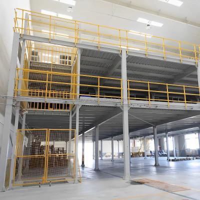 China Large Span Steel Structure Platform Powder Coating / Galvanizing Industrial Mezzanine Floor for sale