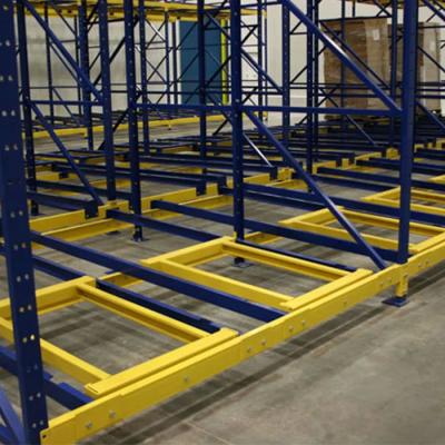 China Warehouse Push Back Pallet Racking System , Durable Metal Storage Rack Shelves for sale