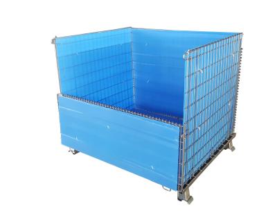 China Safety Galvanized Storage Wire Mesh Container Metal Storage Cage For Supermarket for sale