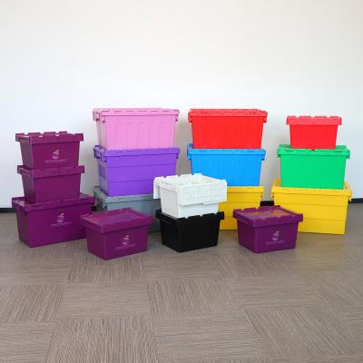 China Inclined Insert Logistics Plastic Box with Lid Can Be Set Stacked Food Cold Chain Turnover Box Supermarket Thickened Transit Box for sale