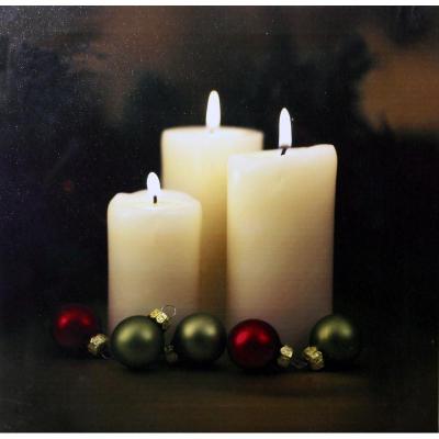 China Modern Led Flickering Candle Canvas Wall Painting Canvas With Lit Candle for sale