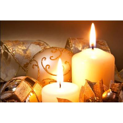 China Modern Canvas Wall Painting Fiber Optic Candle Blink Decorations for sale