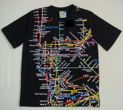 China Breathable Designer 3D Print Underground Map T-shirt Breathable Custom Online Shopping Promotion for sale