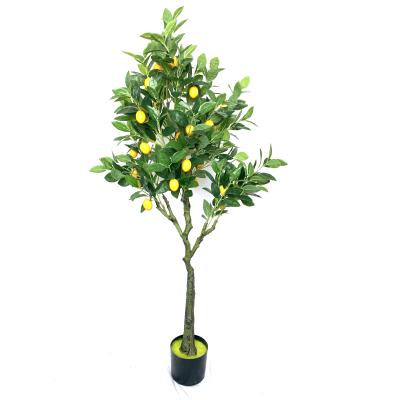 China 100cm 120cm 150cm Lifelike 180cm Artificial Lemon Tree For Indoor Plastic Fake Green Decoration Garden Potted Tree for sale