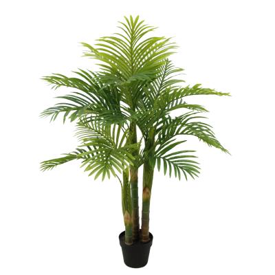 China 120cm Realistic 19 Leaves Green Artificial Areca Palm Potted Plants Fake Tree For Home Garden Decoration for sale