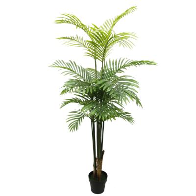 China 180cm Lifelike Artificial Green Areca Palm Tree Potted 18 Leaves Green Plants For Home Garden Decoration for sale