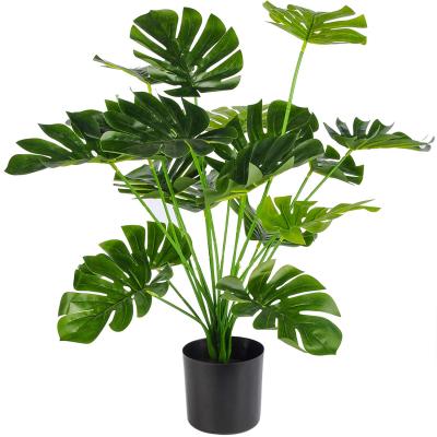 China Eco-Friendly Custom Potted Plant Fake Deliciosa Monstera Artificial Monstera Trees For Garden Office Shop Decoration for sale