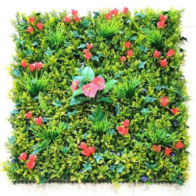 China Home Garden Landscape Wedding Backdrop Artificial Grass Wall Decoration 1*1m Wall Eco - Friendly for sale