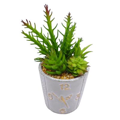 China Eco-Friendly Succulents Matched Succulent Arrangement With Stone Home Office Decor Indoor Pots Artificial Planter Plants for sale