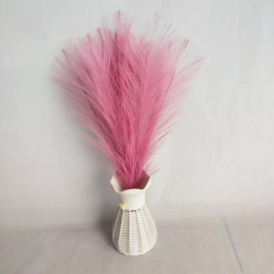 China Natural Touch Artificial Pampas Grass Dried Flower 45cm Artificial Pampas Grass 50cm For Wedding Home Decor Yellow Purple White Pink for sale