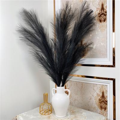 China Touch Natural Black Flower 110cm Pampas Artificial Dry Pampas Grass Wedding Home Decoration Pampas Grass for sale