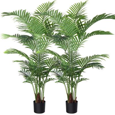 China Eco-friendly Artificial Areca Palm Plant 5 Feet Palm Tree With 17 Trunks Faux Tree For Home Office Indoor Outdoor Modern Decoration for sale