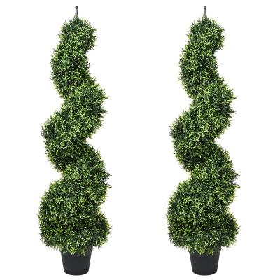 China 4 Feet Eco-Friendly Artificial Fake Boxwood Cypress Spiral Topiary Trees For Outdoor Indoor Decor Spiral Boxwood Trees for sale