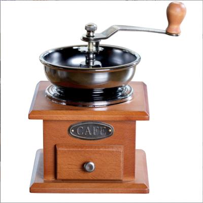 China Outdoor Manual grinder Coffee grinder Home wooden vintage bean grinder for sale