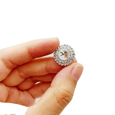 China Other Half Dome Rhinestone Button Crystal Glass Button Crystal Zircon Embellishments Buttons for sale