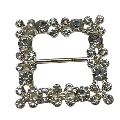 China Fancy Design Rhinestone Belt Buckle Metal Rhinestone Buckle With Bling Diamond Crystal Diy Women Square Rhinestone Buckle for sale